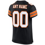 Personalized Football Jersey in Black, White, and Orange Mesh - Custom Team Apparel Personalized Black White-Orange Mesh