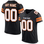 Personalized Football Jersey in Black, White, and Orange Mesh - Custom Team Apparel Personalized Black White-Orange Mesh