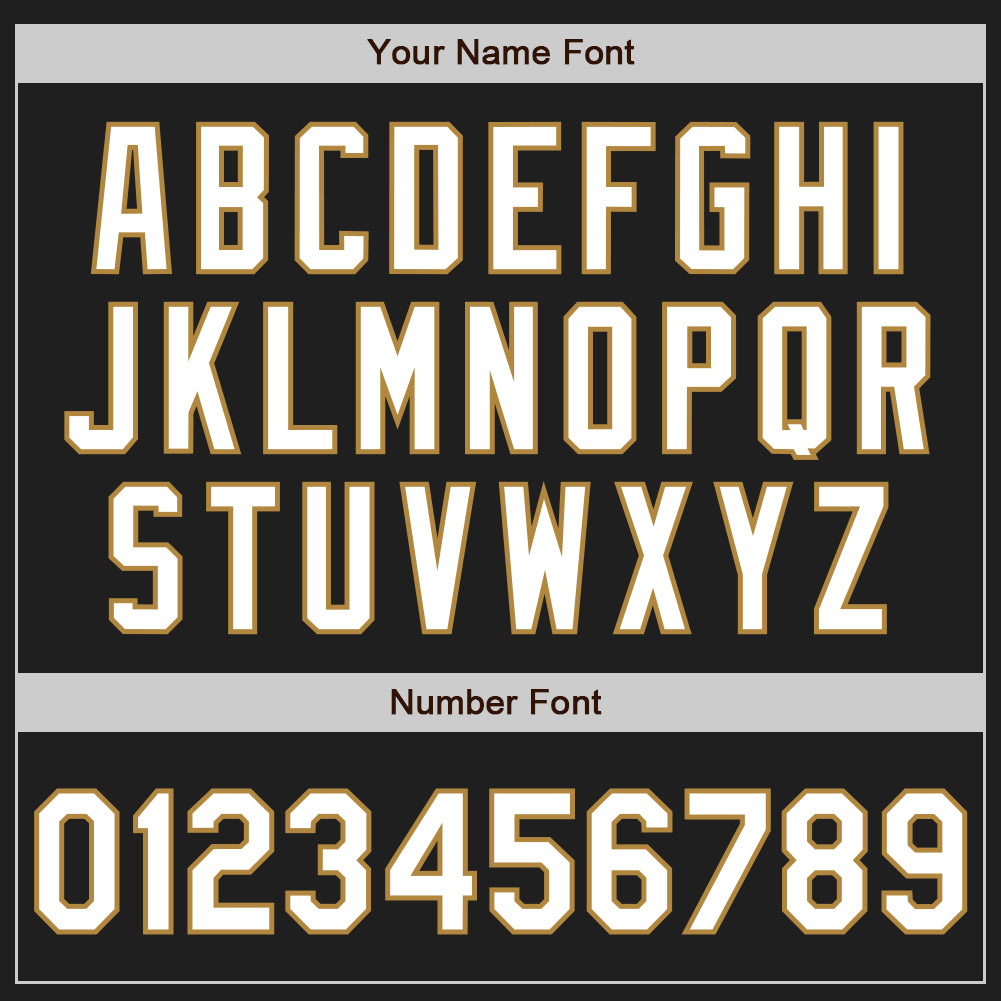 Personalized Black White Orange Gold Split Fashion Baseball Jersey Personalized Black White Orange-Old Gold Split Fashion - Image 5
