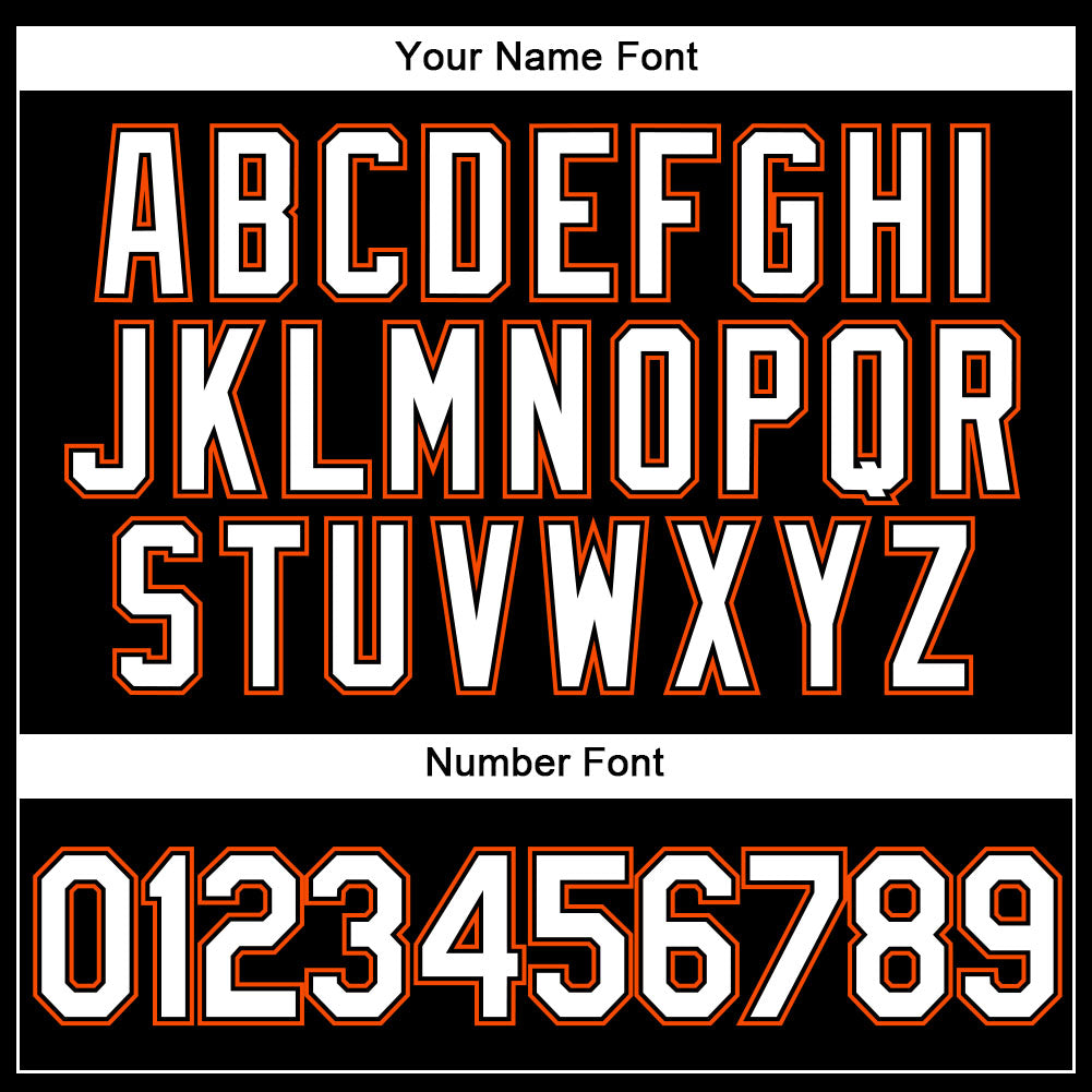 Personalized Black White-Orange Performance Vapor Golf Polo Shirt Team Custom Name and Number Custom Performance Golf Polo Shirt - Personalized Black White-Orange with Team Name and Number Personalized Black White-Orange - Image 5