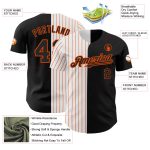 Personalized Black White Orange Pinstripe Baseball Jersey - Authentic Fashion Style Personalized Black White-Orange Pinstripe