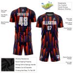 Personalized Black Orange White Soccer Jersey Uniform - Custom Sublimation Design Personalized Black White-Orange Sublimation