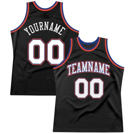 Personalized Throwback Basketball Jersey Black White Orange 2 - Custom Player Name & Number Personalized Black White-Orange
