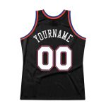Personalized Throwback Basketball Jersey Black White Orange 2 - Custom Player Name & Number Personalized Black White-Orange