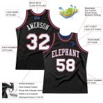Personalized Throwback Basketball Jersey Black White Orange 2 - Custom Player Name & Number Personalized Black White-Orange