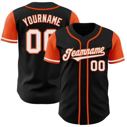 Personalized Black Orange Two Tone Baseball Jersey for Men and Women Personalized Black White-Orange Two Tone Baseball Jersey