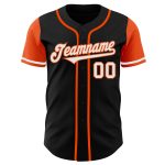 Personalized Black Orange Two Tone Baseball Jersey for Men and Women Personalized Black White-Orange Two Tone Baseball Jersey
