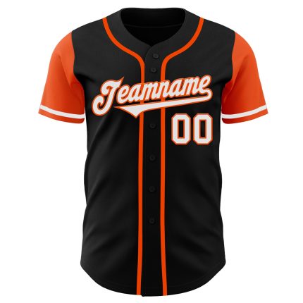 Personalized Black Orange Two Tone Baseball Jersey for Men and Women Personalized Black White-Orange Two Tone Baseball Jersey