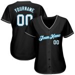 Personalized Black White Panther Baseball Jersey - Custom Blue Design Personalized Black White-Panther Blue Baseball Jersey