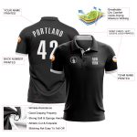 Custom Name & Number Personalized Black White Golf Polo Shirt - Performance Team Apparel Personalized Black White Performance