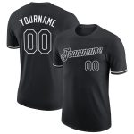 Customizable Black and White Performance T-Shirt for Men and Women Personalized Black White Performance T-Shirt