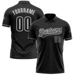 Personalized Vapor Golf Polo Shirt - Black and White Performance Apparel Personalized Black White Performance Vapor Golf
