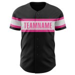 Personalized Black White Pink Baseball Jersey - Custom Authentic Design Personalized Black White-Pink Authentic Baseball