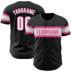 Personalized Black White Pink Baseball Jersey - Custom Authentic Design Personalized Black White-Pink Authentic Baseball