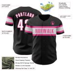 Personalized Black White Pink Baseball Jersey - Custom Authentic Design Personalized Black White-Pink Authentic Baseball
