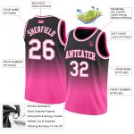 Custom Name and Number Basketball Jersey - Personalized Black White Pink Fade Fashion Team Jersey Personalized Black White-Pink