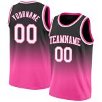Custom Name and Number Basketball Jersey - Personalized Black White Pink Fade Fashion Team Jersey Personalized Black White-Pink
