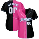 Custom Name and Number Black White Pink Fashion Baseball Jersey - Personalized Authentic Team Apparel Personalized Black