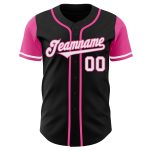 Custom Two Tone Baseball Jersey - Personalized Black White-Pink Team Jersey with Name and Number Personalized Black White-Pink