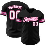 Personalized Black and Pink Baseball Jersey for Women and Men, Custom Team Jersey, Stylish Sportswear Personalized Black