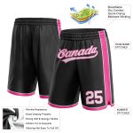 Personalized Black Pink Basketball Shorts for Men and Women - Custom Athletic Wear Personalized Black White-Pink Basketball