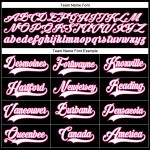 Custom Name Number Hockey Lace Neck Jersey Black White Pink Team Personalized Black White-Pink Hockey Lace Neck Jersey Team