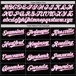 Custom Personalized Authentic Baseball Jersey with Team Name and Number in Black White-Pink Line Design Personalized Black