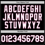 Custom Personalized Authentic Baseball Jersey with Team Name and Number in Black White-Pink Line Design Personalized Black