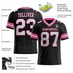 Personalized Football Jersey Black White Pink Mesh for Men and Women 3 Personalized Black White-Pink Mesh Football Jersey
