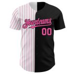 Custom Name Number Personalized Black White Pink Pinstripe Baseball Jersey Authentic Fashion Team Apparel Personalized Black