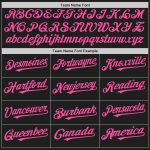 Personalized Black White Pink Pinstripe Fashion Baseball Jersey for Men and Women Personalized Black White-Pink Pinstripe