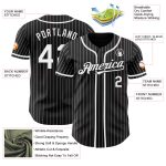 Personalized Black and White Pinstripe Baseball Jersey - Custom Team Sportswear Personalized Black White Pinstripe Baseball