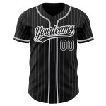 Personalized Black Gray Pinstripe Baseball Jersey for Men and Women Personalized Black White Pinstripe Black-Gray Baseball