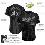 Custom Team Name and Number Personalized Black White Pinstripe Baseball Jersey Personalized Black White Pinstripe Black-White