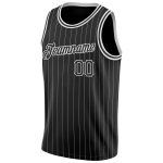 Custom Black White Pinstripe Basketball Jersey with Team Name & Number - Authentic Personalized Sportswear Personalized Black
