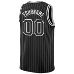 Custom Black White Pinstripe Basketball Jersey with Team Name & Number - Authentic Personalized Sportswear Personalized Black
