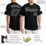Personalized Black and White Pinstripe Baseball Jersey for Men and Women Personalized Black White Pinstripe Black-White Baseball