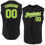 Custom Name Number Sleeveless Baseball Jersey Personalized Black White Pinstripe Crimson Authentic Design Personalized Black