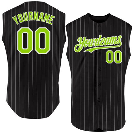 Custom Name Number Sleeveless Baseball Jersey Personalized Black White Pinstripe Crimson Authentic Design Personalized Black