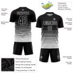 Custom Name Number Personalized Fashion Soccer Jersey Black White Pinstripe Fade Team Uniform Personalized Black White Pinstripe