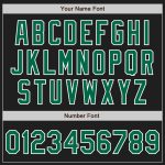 Custom Name and Number Black White Pinstripe Authentic Baseball Jersey, Kelly Green Team Apparel Personalized Black White