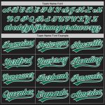 Custom Name and Number Black White Pinstripe Authentic Baseball Jersey, Kelly Green Team Apparel Personalized Black White