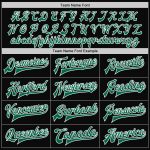 Custom Name Number Varsity Letterman Jacket Kelly Green Black White Pinstripe Full-Snap Bomber Personalized Black White Pinstripe