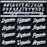 Personalized Varsity Letterman Jacket Black White Pinstripe Light Blue Full-Snap Personalized Black White Pinstripe Light