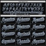 Personalized Black White Pinstripe Varsity Jacket Light Blue Bomber Full-Snap 3 Personalized Black White Pinstripe Light