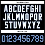 Personalized Black and White Pinstripe Baseball Jersey with Light Blue Accents Personalized Black White Pinstripe Light Blue-White