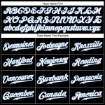 Personalized Black and White Pinstripe Baseball Jersey with Light Blue Accents Personalized Black White Pinstripe Light Blue-White