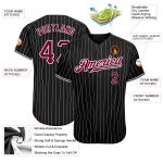 Custom Maroon White Baseball Jersey with Personalized Name and Number - Black White Pinstripe Authentic Design Personalized