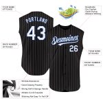 Personalized Neon Green Pinstripe Sleeveless Baseball Jersey Black White Personalized Black White Pinstripe Neon Green Sleeveless