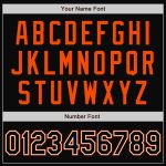 Personalized Orange Bomber Varsity Letterman Jacket Black White Pinstripe Full-Snap 3 Personalized Black White Pinstripe